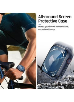 Generic Hard PC Case Compatible with Apple Watch Series 10 42mm with Tempered Glass Screen Protector, Full Coverage, Touch Sensitive, Ultra-Thin HD Bumper Protective Cover (Blue)  - Image 3