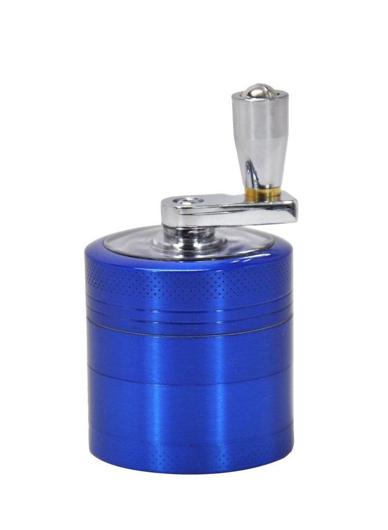 4 Layer Spice Crusher With Hand Crank Magnetic Lid Blue  - Image 1