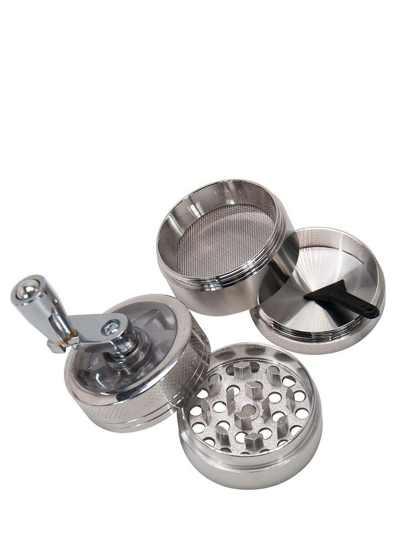 4 Layer Spice Crusher With Hand Crank Magnetic Lid Blue  - Image 3