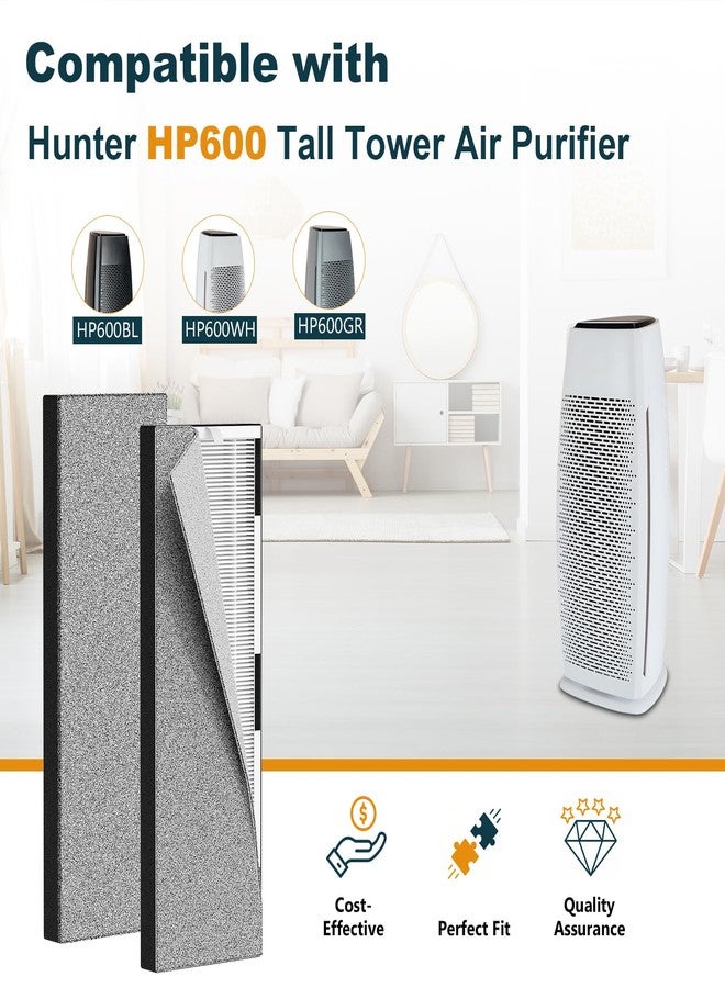 Harebery 2-Pack HP600 Replacement Filter, Compatible with Hunter HP600 Purifier Series (Models HP600, HP600BL, HP600WH, HP600GR), Part # H-HF600-VP - Image 3