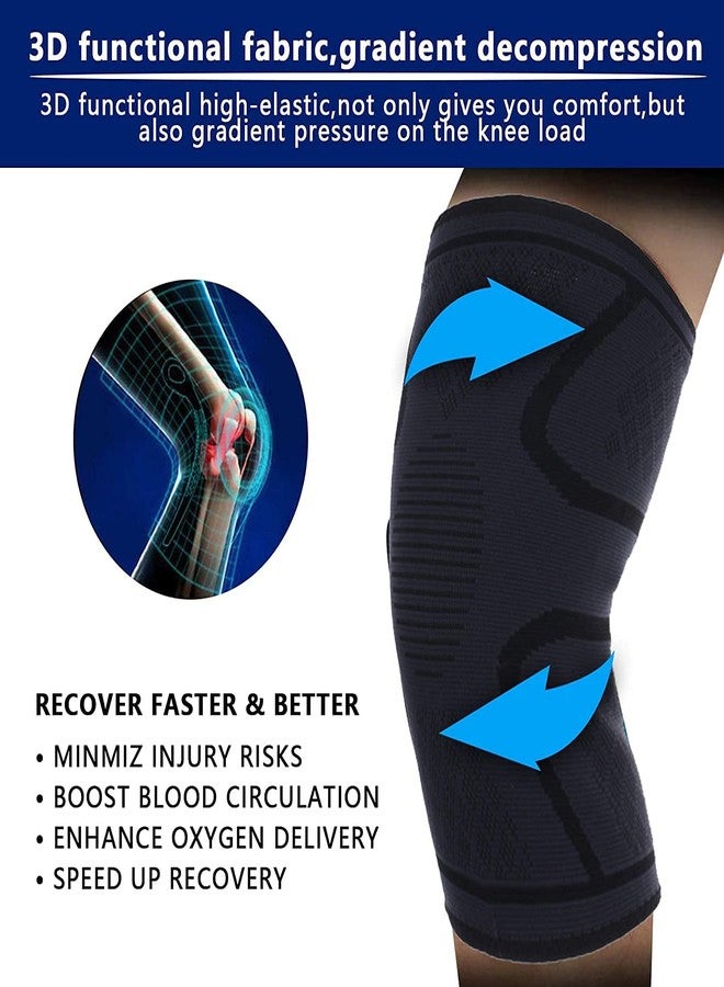 Serveuttam® Knee Support for Men (1Pair) -Ortho Knee Cap Women | Knee Sleeves for Running Jogging Gym Squats | 4 Way Compression Knee Sleeves | Knee Sleeves (Grey Black, S) - Image 3
