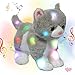 Hopearl LED Musical Stuffed Kitty Light up Singing Plush Cat Adjustable Volume Lullaby Animated Soothe Birthday Gifts for Kids Toddler Girls Grey 135 - Image 2