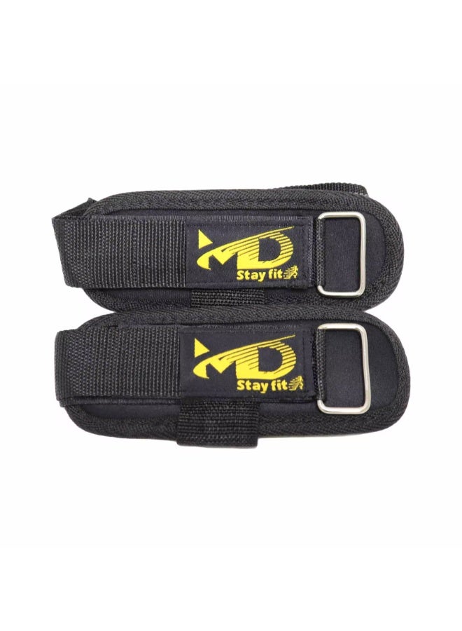 MD Stay Fit Stay Fit 2-Piece Adjustable Ankle and Wrist Weights Set with Secure Strap and Metal D-Ring for Fitness and Running Black - Image 1