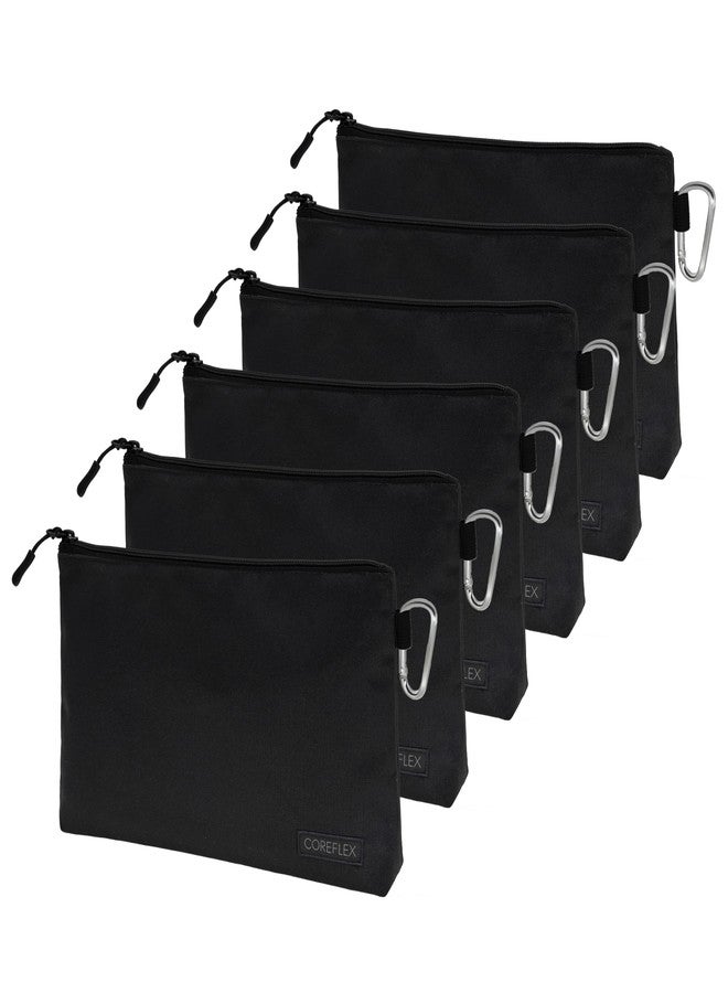 COREFLEX Premium Tool Pouch Zipper Bag, Small Tool Bag, Multipurpose Storage pouch, Heavy duty Flat Bottom Tool bag with YKK Zipper (6 Pack, All Black) - Image 1