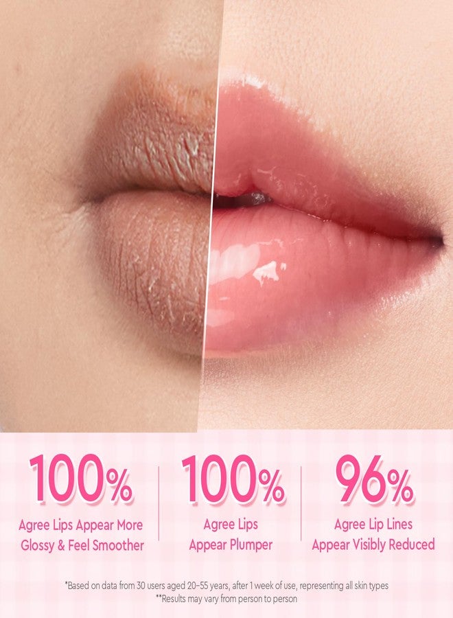 Glad2Glow 3-in-1 Brightening Lip Serum, Tinted Lip Balm with VC-IP & Vitamin E, Lightweight Non-Sticky Lip Gloss with Matching Charm (01 Strawberry Pink) - Image 3