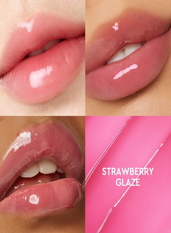 Glad2Glow 3-in-1 Brightening Lip Serum, Tinted Lip Balm with VC-IP & Vitamin E, Lightweight Non-Sticky Lip Gloss with Matching Charm (01 Strawberry Pink) - Image 2