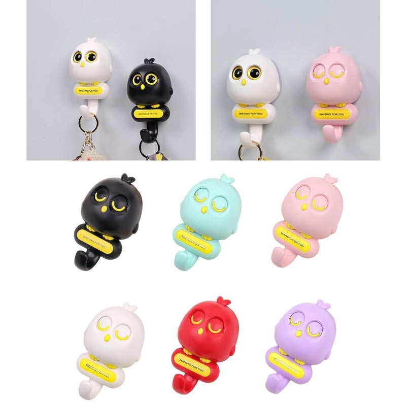 SWSHIV SWSHIV Eye Catching Self Adhesive Wall Hooks Cute Bird Design Multi Purpose Clothes Scarf Hook Towel Holder Space Saving Wall Mounted Hooks Home Decoration Multi Colour 3 PCS  - Image 5