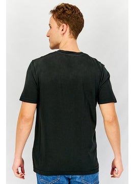 DIESEL Men Crew Neck Short Sleeve Graphic Print T-shirt, Black  - Image 3