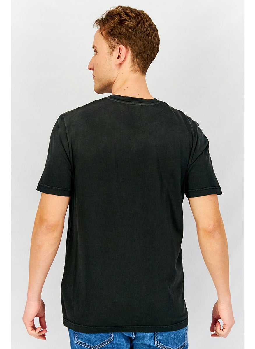 DIESEL Men Crew Neck Short Sleeve Graphic Print T-shirt, Black  - Image 3