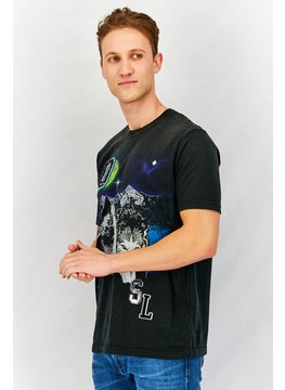 DIESEL Men Crew Neck Short Sleeve Graphic Print T-shirt, Black  - Image 2