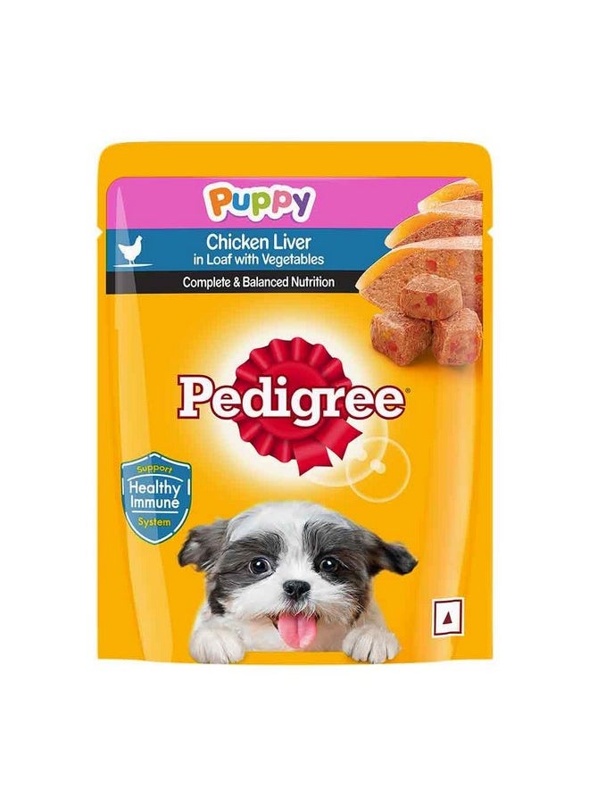 Pedigree Puppy Wet Dog Food, Chicken Liver In Loaf With Vegetables, 70 G Pack Of 30  - Image 2