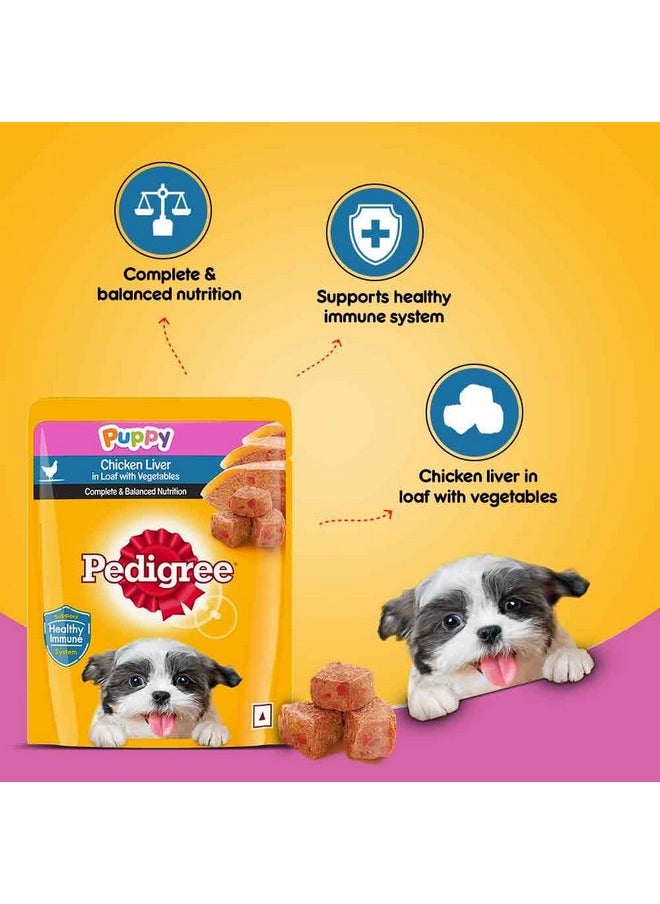 Pedigree Puppy Wet Dog Food, Chicken Liver In Loaf With Vegetables, 70 G Pack Of 30  - Image 4