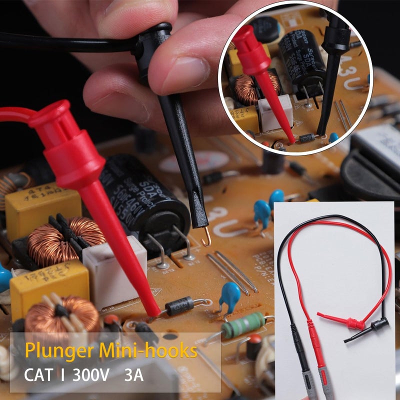 TKDMR 18Pcs Soft Silicone Electrician Test Leads Kit CAT III 1000V & CAT IV 600V with Alligator Clips and Needle Probe,5 Colors Jumper Wires - Image 5