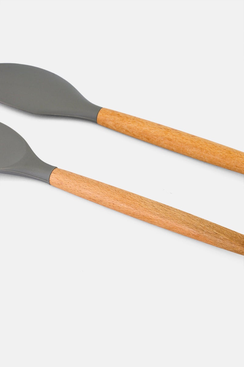 Bombay 2 Pcs Silicone Spatula And Cooking Spoon Set, Multicolor - Image 3