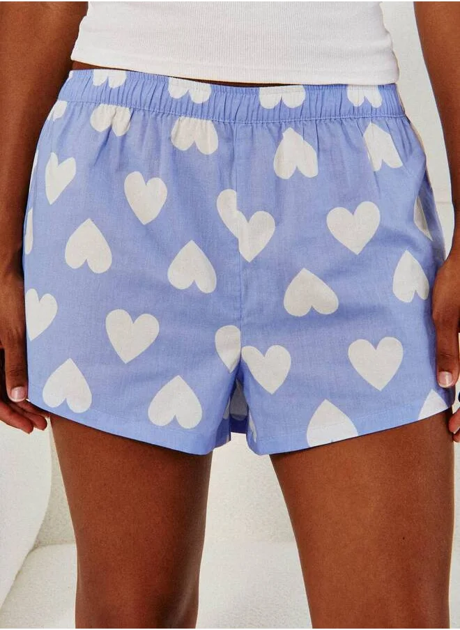 UNDIZ Heart print cotton shorts