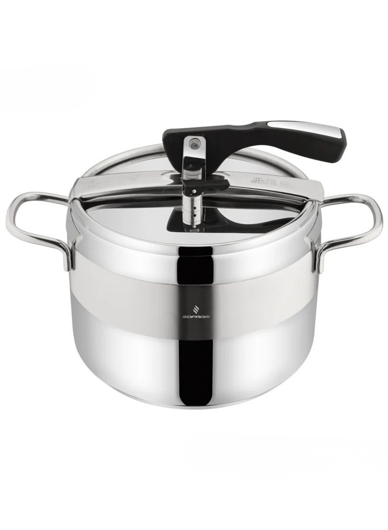 سوفرام 6 لترسم قدر ضغط سوفرام استيل تركي عالي الجودة مقاس 6 لتر silver - Image 3