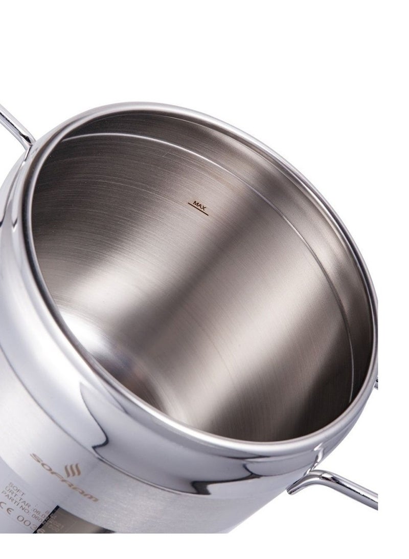 سوفرام 6 لترسم قدر ضغط سوفرام استيل تركي عالي الجودة مقاس 6 لتر silver - Image 4