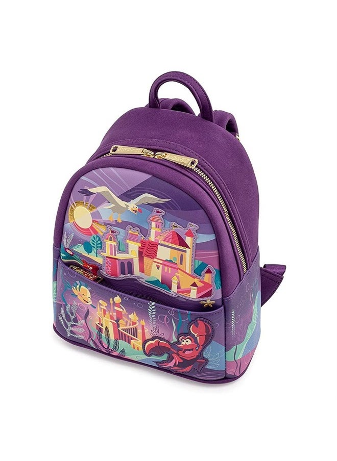 Loungefly - Disney Little Mermaid Ariel Castle Womens Double Strap Shoulder Bag Purse - Image 1