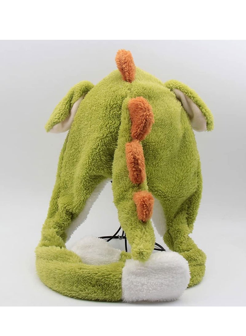 Excefore Animal Hat with Ears Moving Jumping Pop Up Beating Plush Dress Up Soft Jumping Animal Hat for Women Kids Party Birthday Gift 22 inches Animal Hat - Image 4