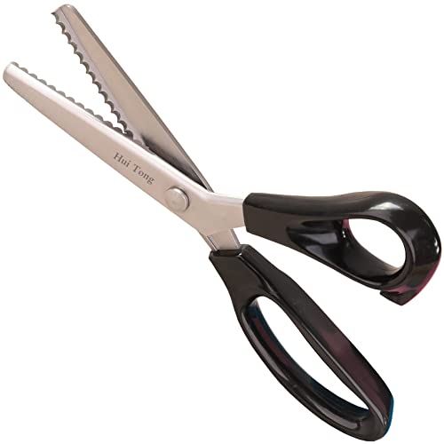 Hui Tong Scalloped Pinking Shears Strong & Sharpe Pinking Shears for Fabric, Serrated and Scalloped Scissors Fabric,3mm,5mm,7mm(Scalloped 5mm) - Image 1