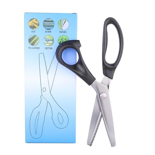 Hui Tong Scalloped Pinking Shears Strong & Sharpe Pinking Shears for Fabric, Serrated and Scalloped Scissors Fabric,3mm,5mm,7mm(Scalloped 5mm) - Image 2
