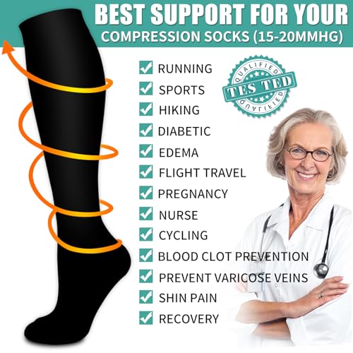 Laite Hebe 3 Pack Compression Sock-Compression Sock For Women and Men Circulation -Best for Running,Athletic Sports - Image 5
