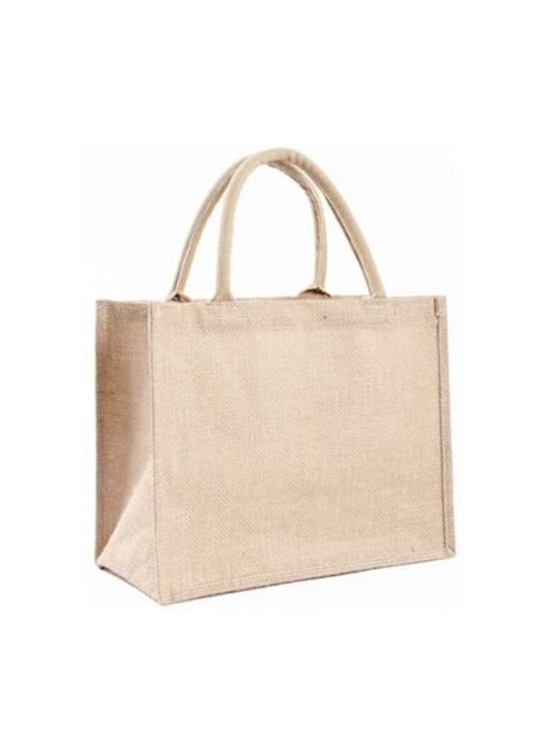 Red Dot Gift - Red Dot Gift Linen Pu Coating Reusable Jute Shopping Bag Beach Blonde Handbags Canvas Tote Bags For Women Grocery Bag Large (10, H30*L40*W15cm) - Image 1