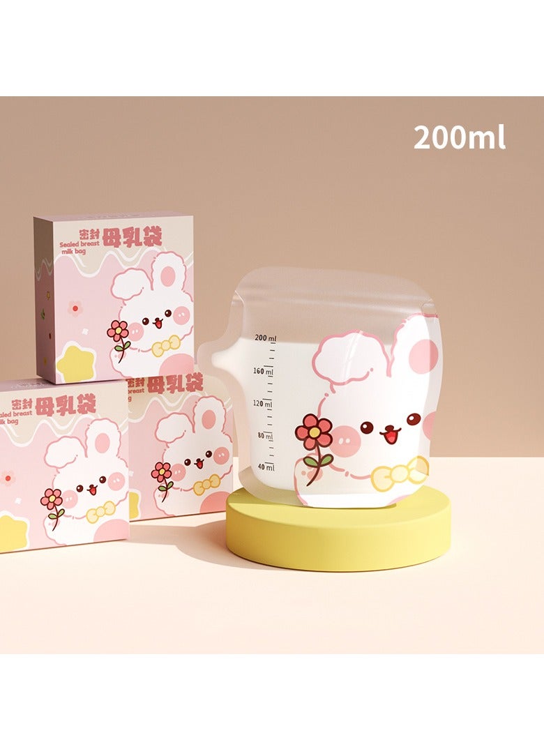 20 Pack 200ml Breast Milk Storage Bags with Double Zipper & Self-Standing Base, Leakproof Design for Nursing Mothers - Image 2