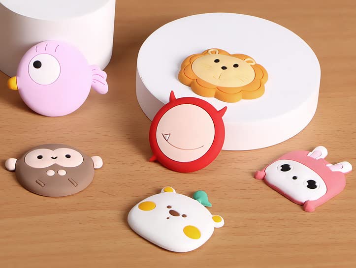 KolorFish Door Stopper Wall Protector (6 Pcs), Bumper Self Adhesive Door Knob Pads Soft Rubber Cute Pattern for Protecting Wall, Fridge Door, Cabinets, Toilet - Image 1