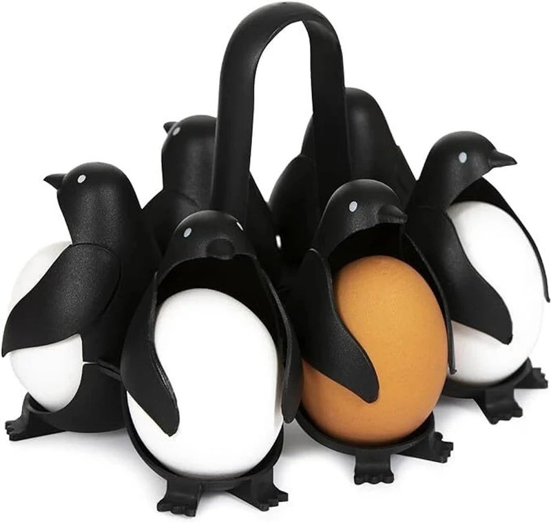 PUNO Penguin-Shaped Boiled Egg Cooker, 3-in-1 Cook, Store and Serve Egg Holder for Making Soft or Hard Boiled Eggs, Holds 6 Eggs for Easy Cooking and Fridge Storage. - Image 4