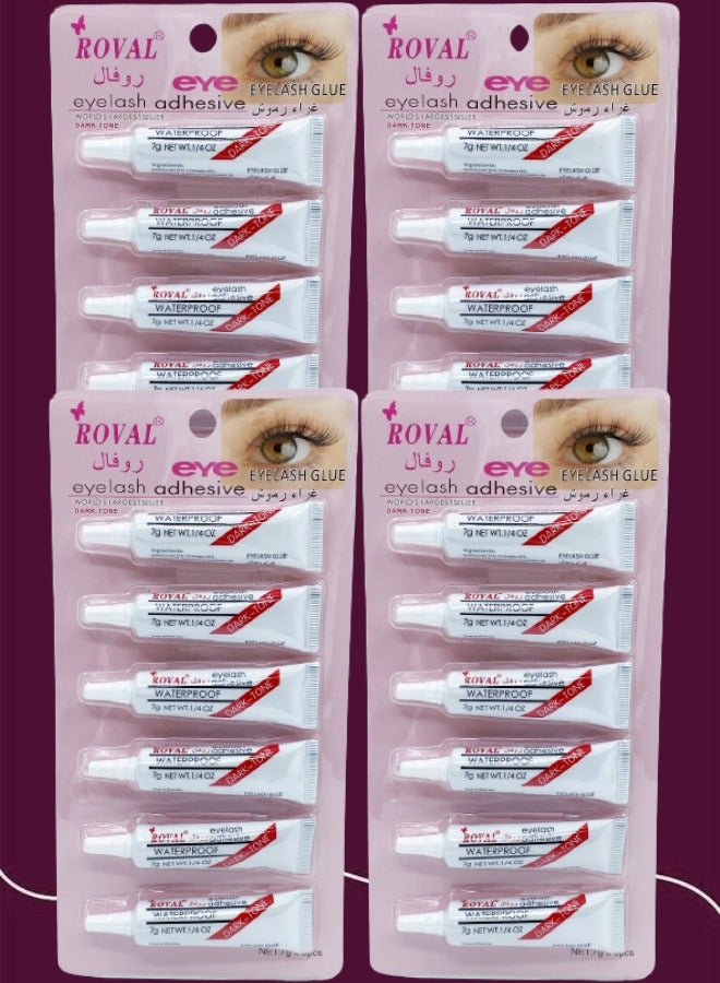 ROVAL 24 Pieces Eyelash Glue Adhesive Dark Tone 7g 