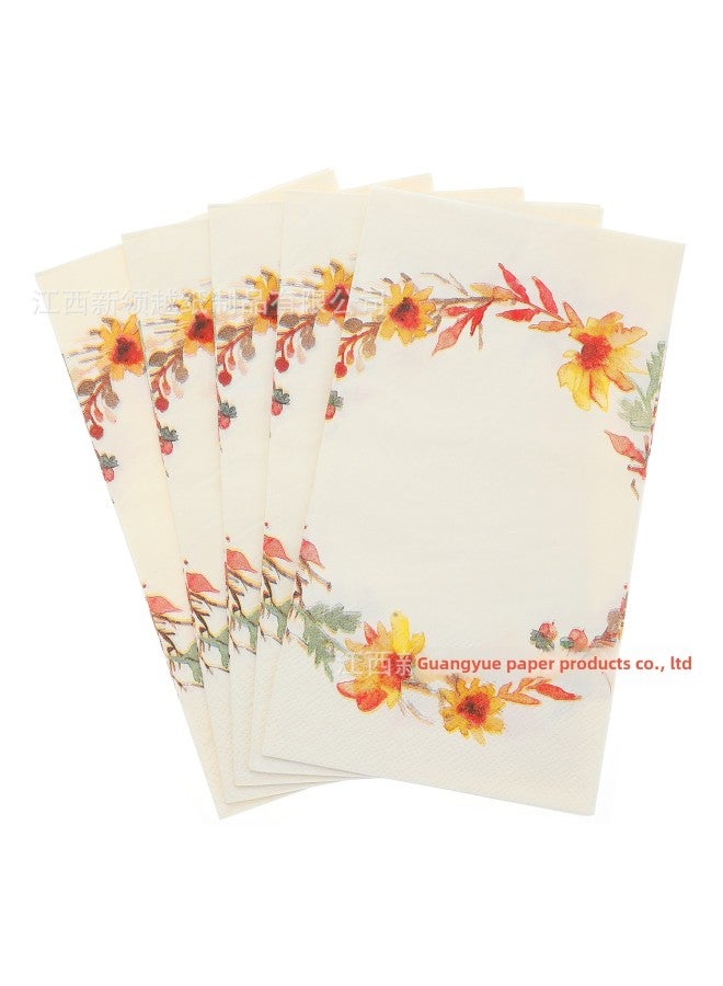 Ready-made Various Types Of Paper Towels Can Be Produced And Can Be Used With Printed Napkins, Rectangular Square Paper Towels-Color:Long Paper Towel-symmetrical Lace  - Image 1