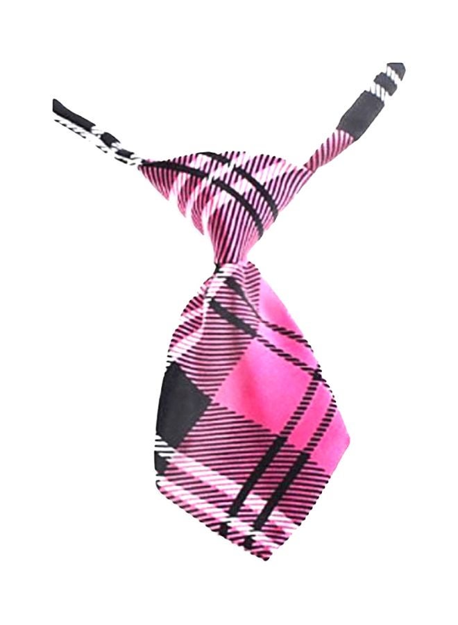 Plaid Pattern Collar Tie Pink/Black/White 10x5cm