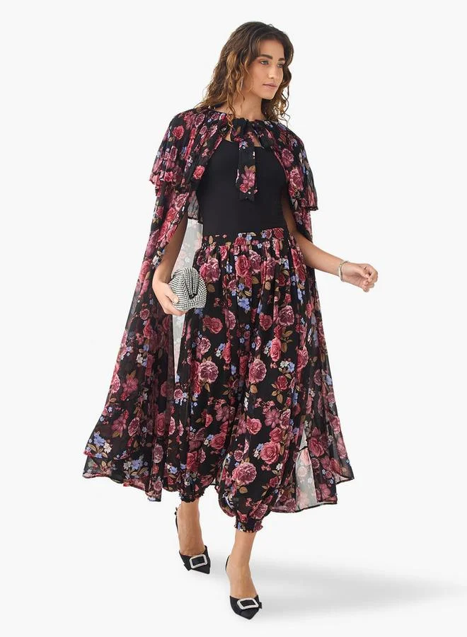 Iconic Floral Print Flexi Waist Harem Pants