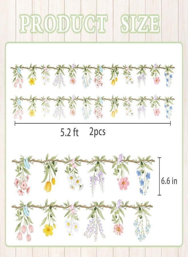 LINHAXM Flower Garland Banner for Baby Shower Decorations, Flower Banner Easter Garland Spring Floral Backdrop, Bridal Shower Decorations for Enchanted Garden Wild One Birthday Woodland Cottagecore Party Supplies - Image 2
