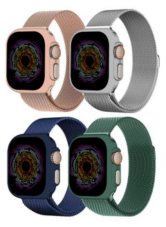 CATANES 4 Pack Stainless Steel Milanese Loop Compatible with Apple Watch Band 42mm 44mm 45mm 49mm men and women Mesh Loop Magnetic Clasp Replacement for iWatch Bands Ultra2/Ultra/Series 9 8 7 SE 6 5 4 3 2 1  - Image 2