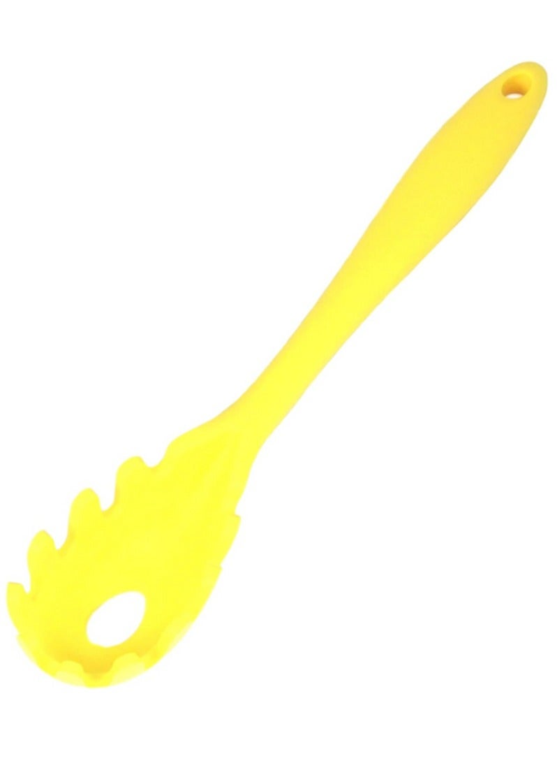 Chef Craft Premium Dishwasher Safe Silicone Spaghetti Fork Yellow 11.5inch - Image 1