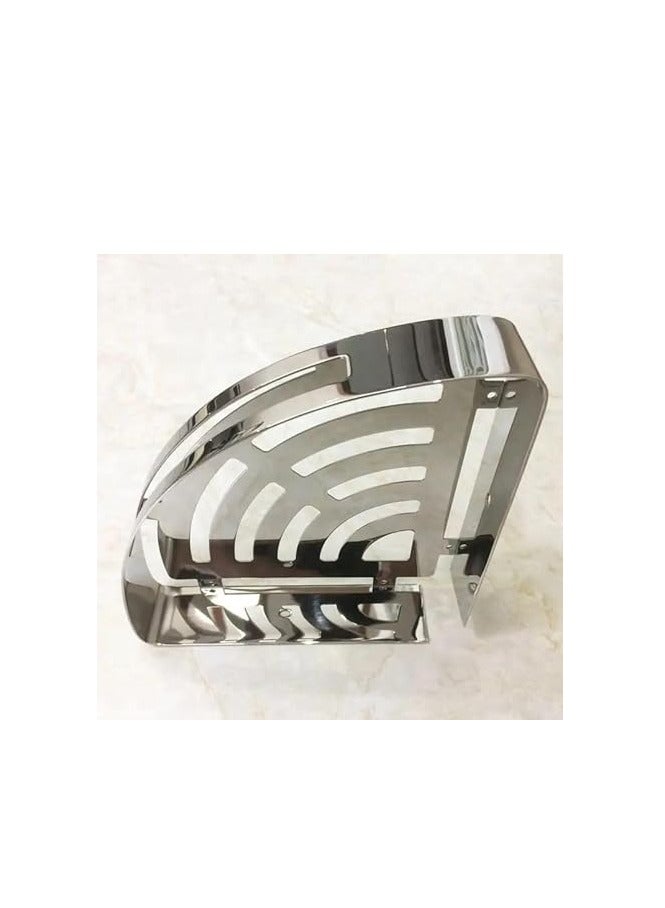 رفوف الحمام الاستانلس (رف كورنر 1 دور فضي) - Image 4