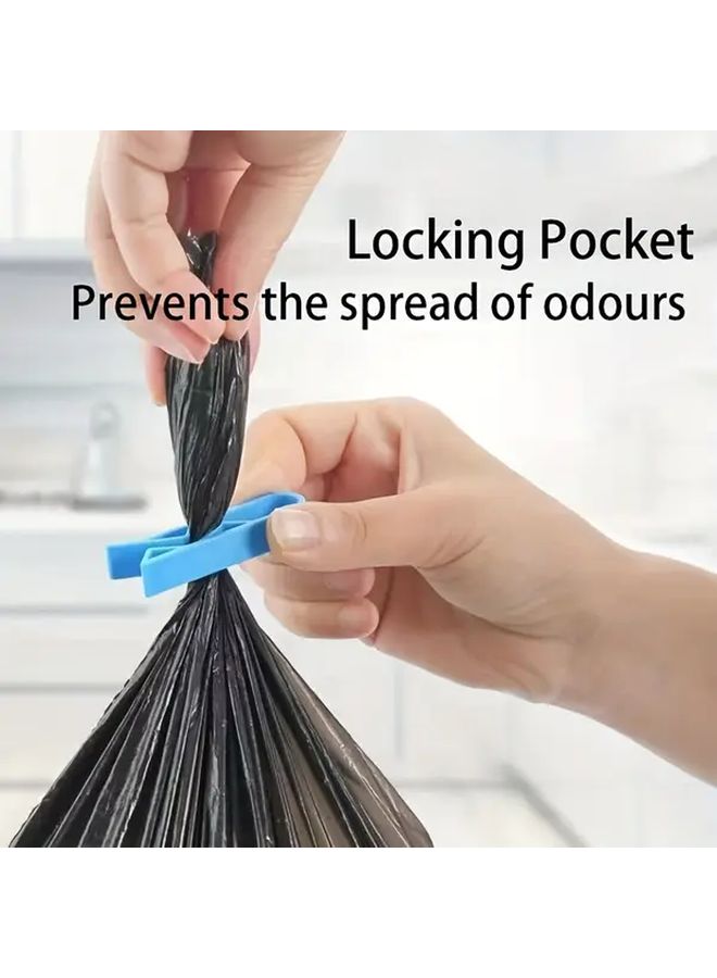 4 Pcs Blue Trash Can Holding Clips Durable Plastic Non Slip Garbage Bag Grippers Secure Fit For Kitchen Office Trash Cans Prevents Spills And Messes Easy To Use Waste Disposal Accessories - Image 2