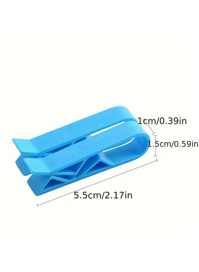 4 Pcs Blue Trash Can Holding Clips Durable Plastic Non Slip Garbage Bag Grippers Secure Fit For Kitchen Office Trash Cans Prevents Spills And Messes Easy To Use Waste Disposal Accessories - Image 3