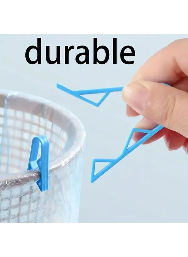 4 Pcs Blue Trash Can Holding Clips Durable Plastic Non Slip Garbage Bag Grippers Secure Fit For Kitchen Office Trash Cans Prevents Spills And Messes Easy To Use Waste Disposal Accessories - Image 4