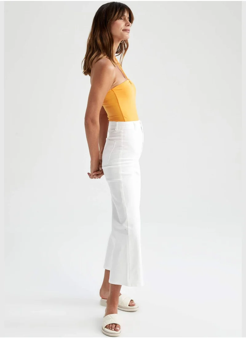 ديفاكتو Crop Fit High Waisted Ankle Culottes