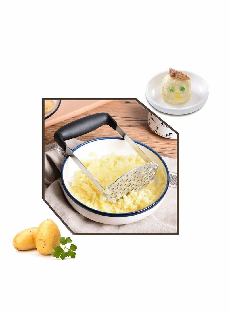 Y&D Masher Ricer Stainless Steel with Soft Handle Baby Food Fruit & Vegetable Potato (Black) and  - Image 5