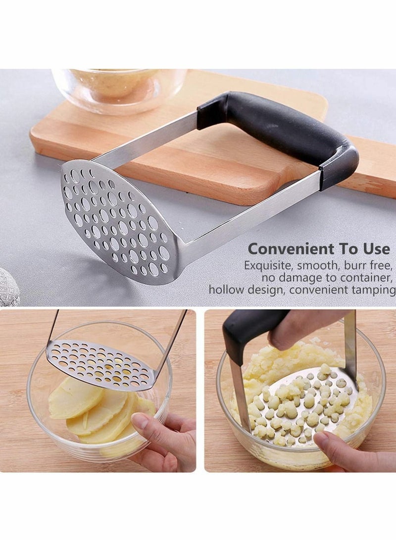 Y&D Masher Ricer Stainless Steel with Soft Handle Baby Food Fruit & Vegetable Potato (Black) and  - Image 2