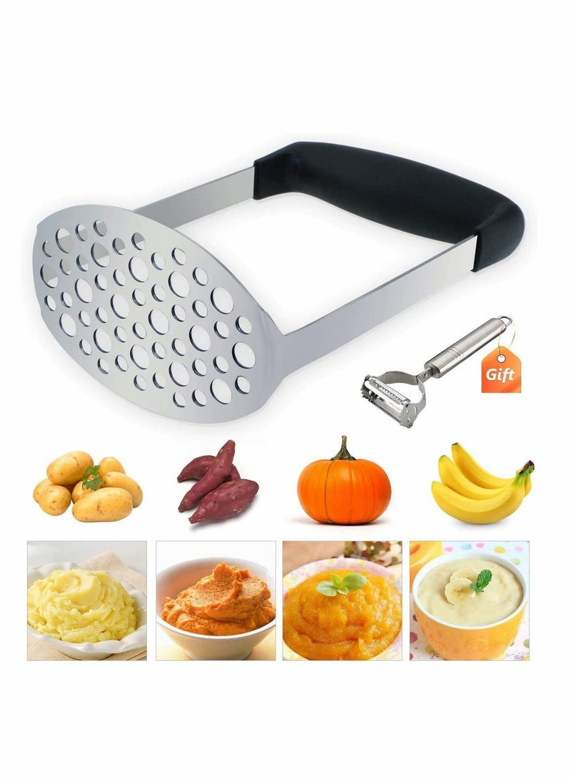 Y&D Masher Ricer Stainless Steel with Soft Handle Baby Food Fruit & Vegetable Potato (Black) and  - Image 4