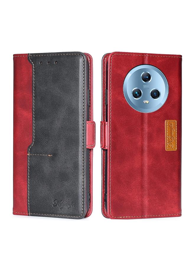 S-TOP Case For Honor Magic5 Contrast Color Side Buckle Leather Phone Case - Image 1
