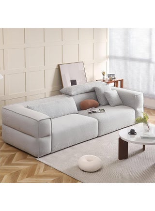 Furniture Factory Modern Sofa, 3-Seater Living Room Couch with Throw Pillows, Light Grey - pzsku/Z5DE47D81BE4F736E5333Z/45/1750068513/d9377842-4f2a-43bd-9fad-eb58f5a51d6d