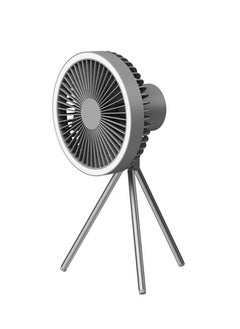 Arabest Portable Camping Fan with Light,10000mah Rechargeable Tent Fan with Hook,Battery Operated Desktop Fan,3 in 1 Fan for Camping/Caravanning/Picnic Parties(Black)  - Image 1