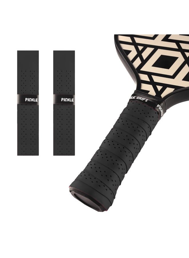 Tip Grips Pickle Pickleball Paddle Grip Tape - Black Overgrip Grip Wrap for Pickleball Racquet- Moisture Wicking Paddle Grip Wrap (2 Pack) - Image 1