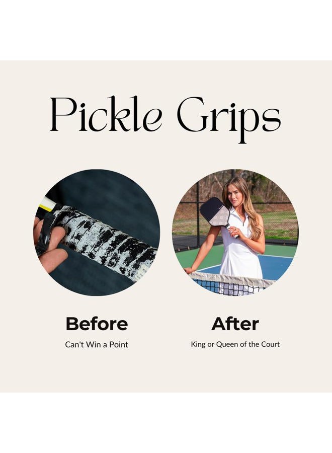 Tip Grips Pickle Pickleball Paddle Grip Tape - Black Overgrip Grip Wrap for Pickleball Racquet- Moisture Wicking Paddle Grip Wrap (2 Pack) - Image 4